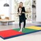 2 Inch Thick Folding Exercise Mat 120 x 48 Gym Mat EPE Foam Padding PU Leather Surface with Carry Handles Hook Loop Connection for Training Use